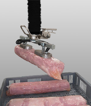 Manipulation de jambon sous emballage