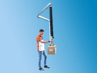 Potence avec tube de levage pour cartons et sacs